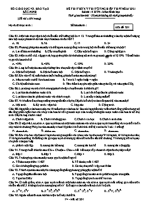 Đề thi thử Tốt nghiệp THPT môn Sinh học - Mã đề 201 - Năm học 2020-2021 - Sở giáo dục và đào tạo Bắc Ninh (Có đáp án)
